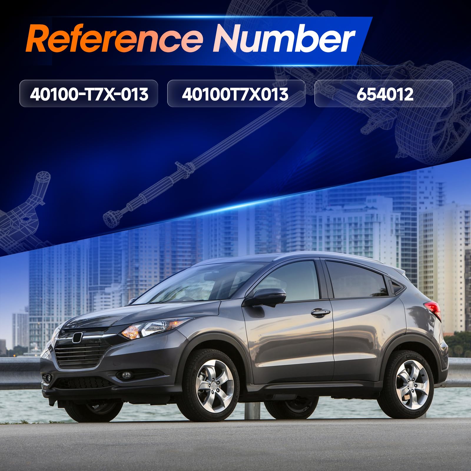 Amzdrive 654012 Rear Drive Shaft Assembly [AWD] Fit for Honda HR-V HRV 2016 2017 2018 L4 1.8L, Complete Prop Shaft Driveshaft Replaces 40100-T7X-013, 40100T7X013