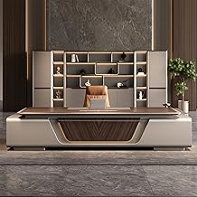 Executive Desk boss Light Luxury high-end Office Furniture, chairmans Suitable for Private Area Senior, Daily Work, Business Negotiations, Important Meetings, Document Storage.3.6M
