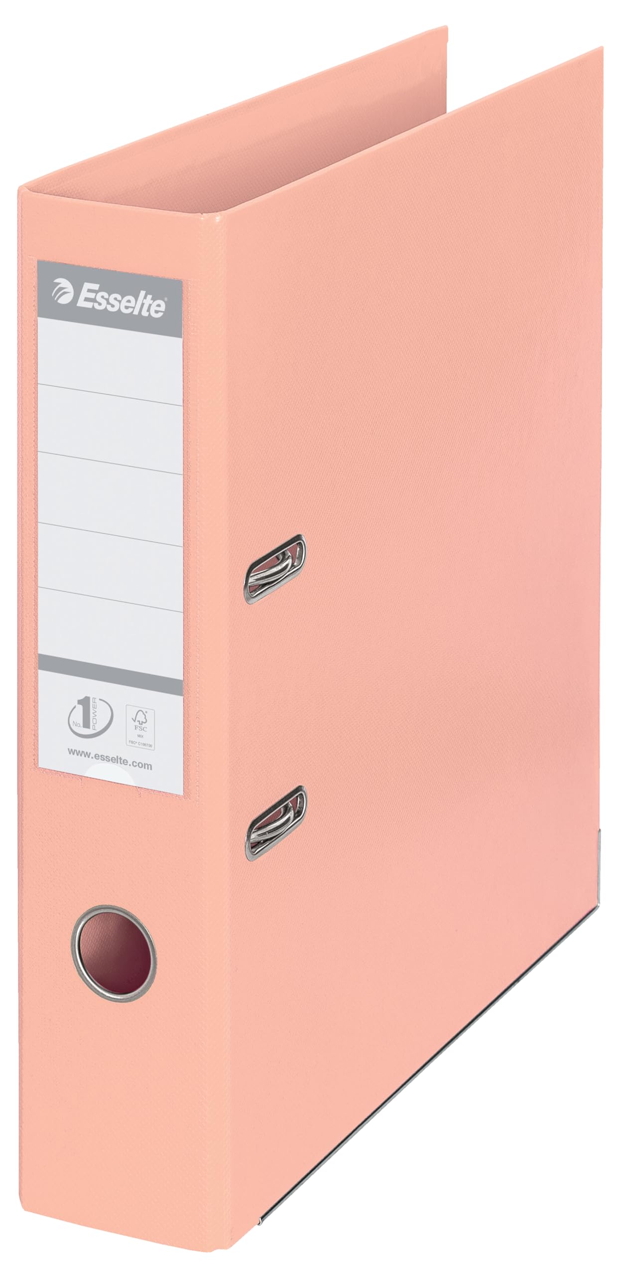 Esselte, Solea, A4, Lever Arch File, 75 mm Spine, 500 sheets Capacity, PP, Plastic Cover, File Folder, 231039, Solea Peach
