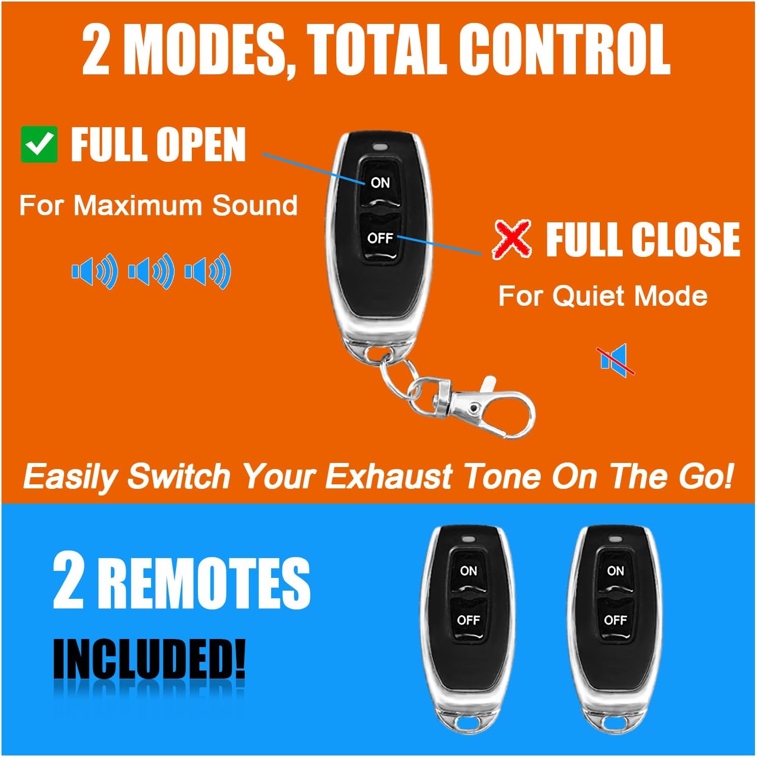 2 Inch Valved Muffler Exhaust Cutout with Muffler Cat Back Exhaust System Kit (2pcs)