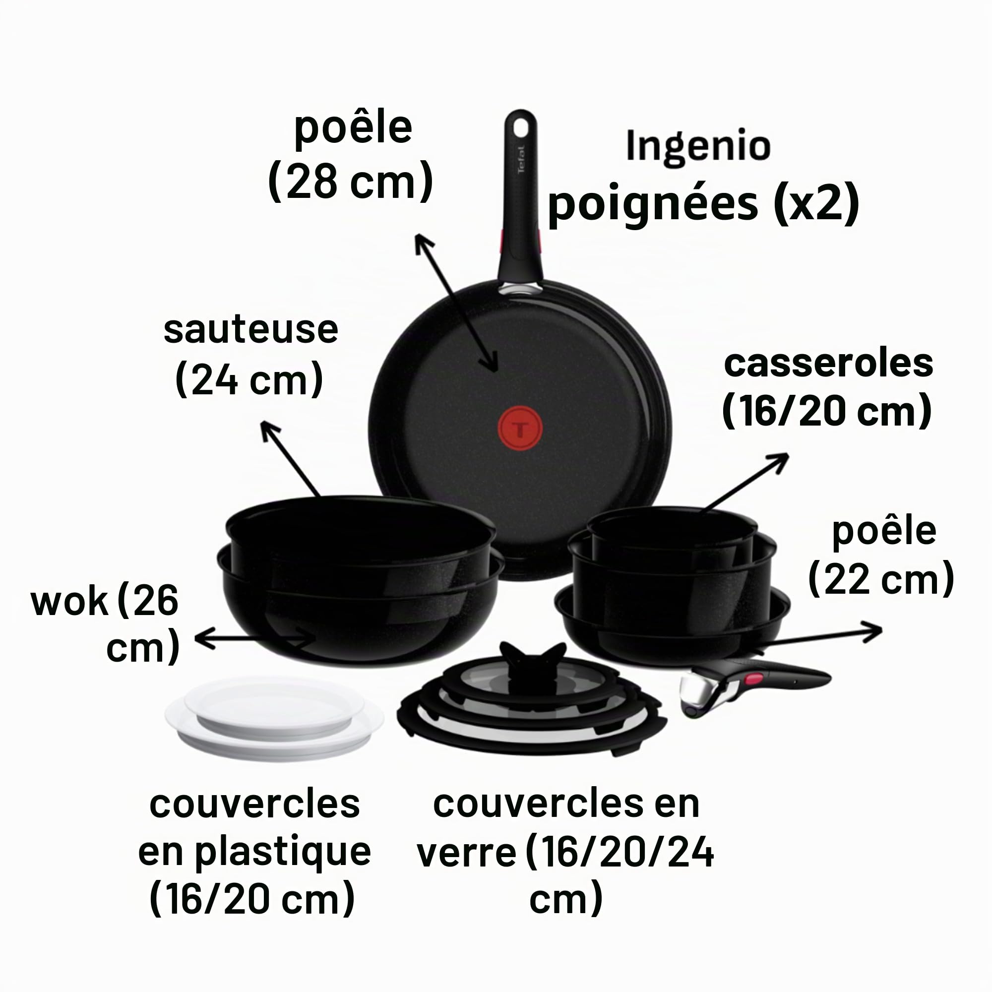 Ingenio Explore Ceramic, Batterie de cuisine 13 pièces, Revêtement en céramique