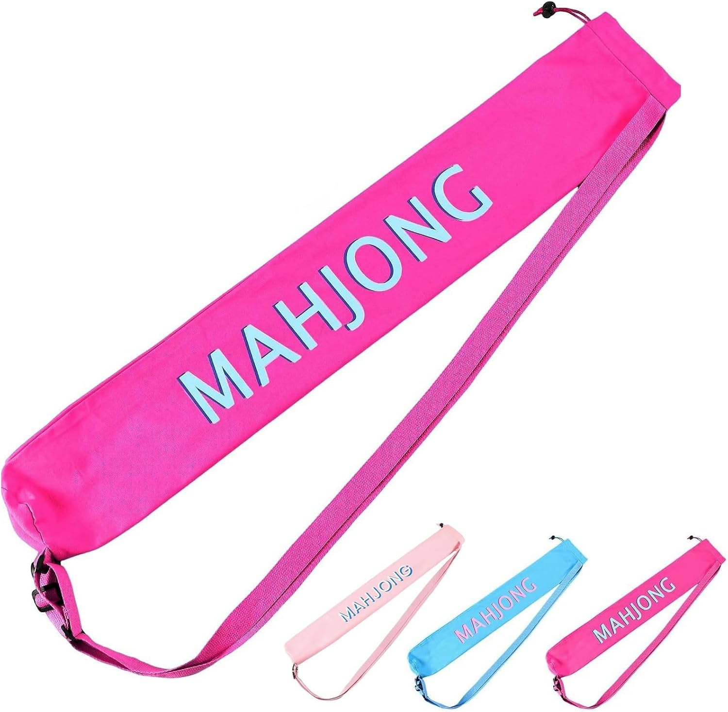 Mahjong Mat Bag with Shoulder Strap & Drawstring - Portable Mahjong Mat Storage Bag, Lightweight Canvas Game Mat Organizer for Travel and Game Nights, Portable Mah Jongg Accessories (Fusse)