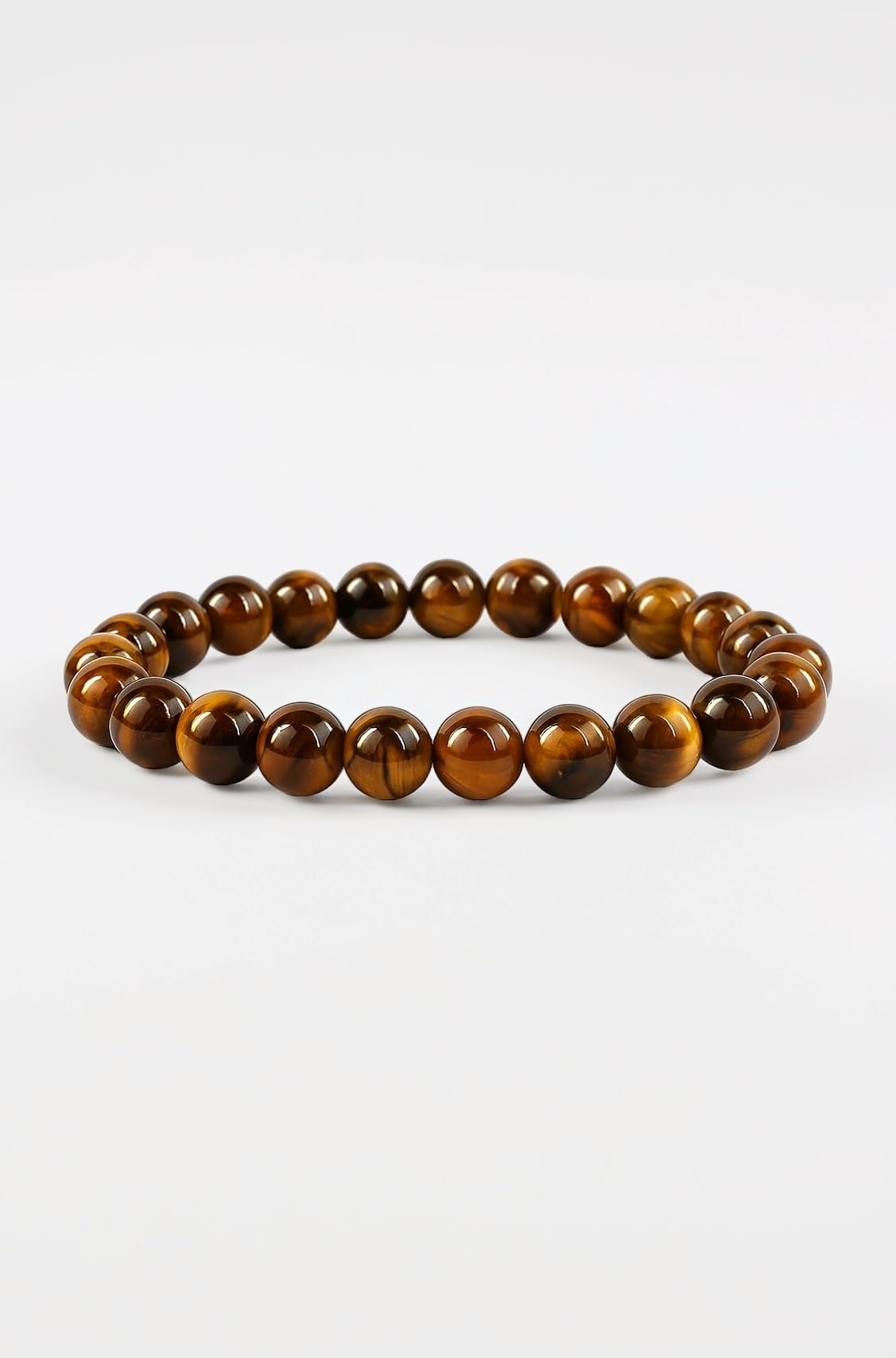 Certified Tiger Eye, Green Aventurine, Dhan Yog, Hematite, Pyrite 8 mm Round Bead Bracelet | Natural Healing Crystal Bracelet for Men & Women | Reiki Charged