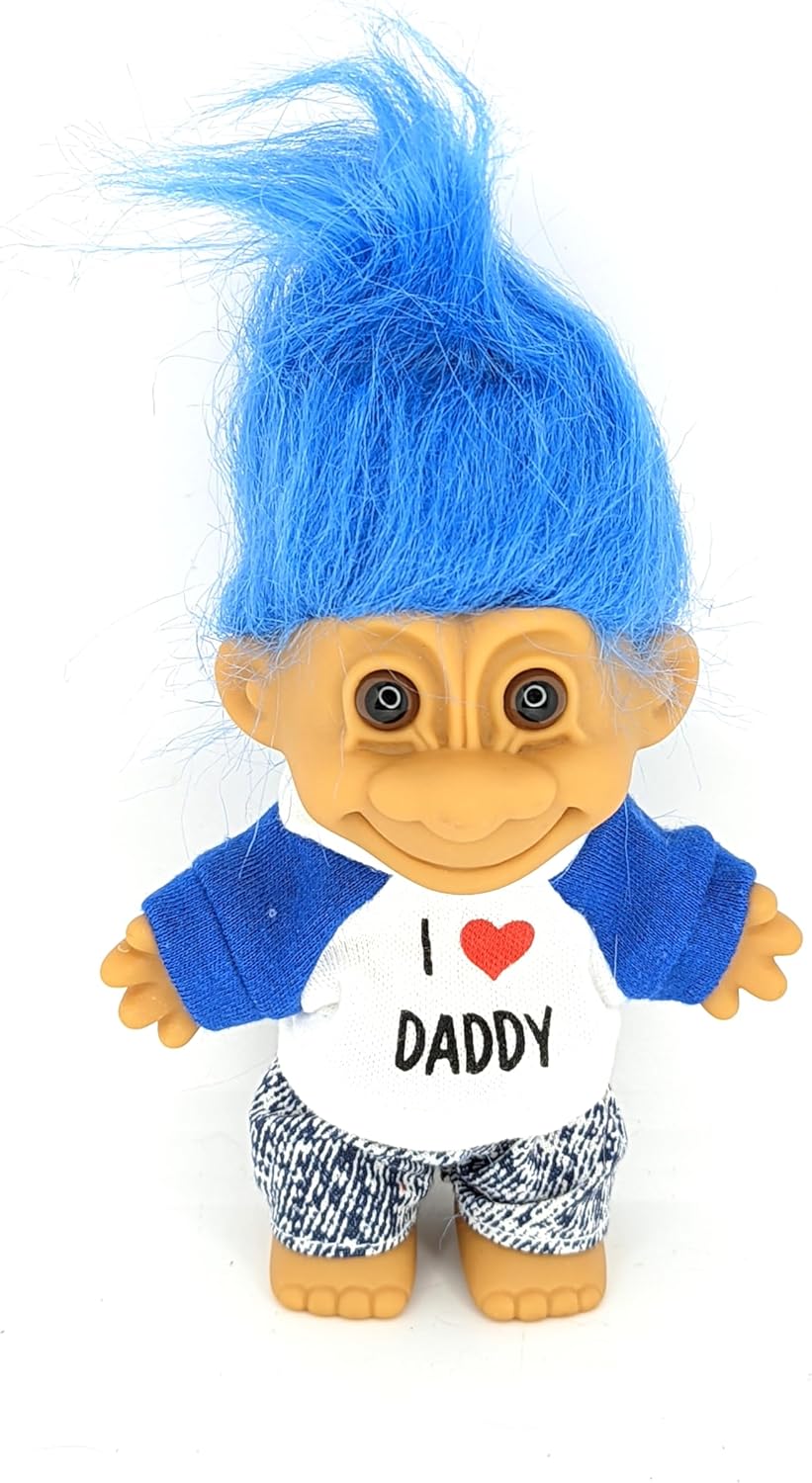 Generic Russ Troll Doll Blue Hair I love Dad T Shirt Good Luck, Red