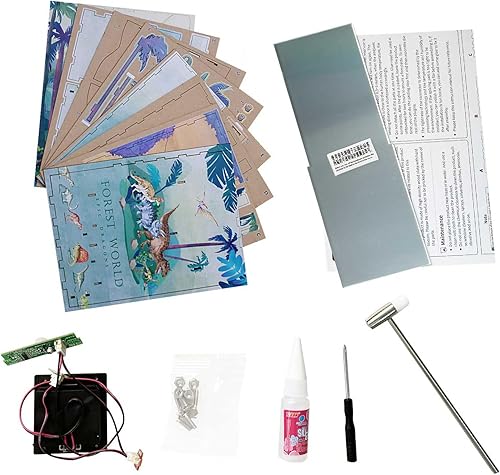 Miniatura 6 de Buladle Rompecabezas 3D, casa de muñecas en miniatura para coleccionistas y decoraciones de estanterías, kit de rincón de libro de bricolaje con luz