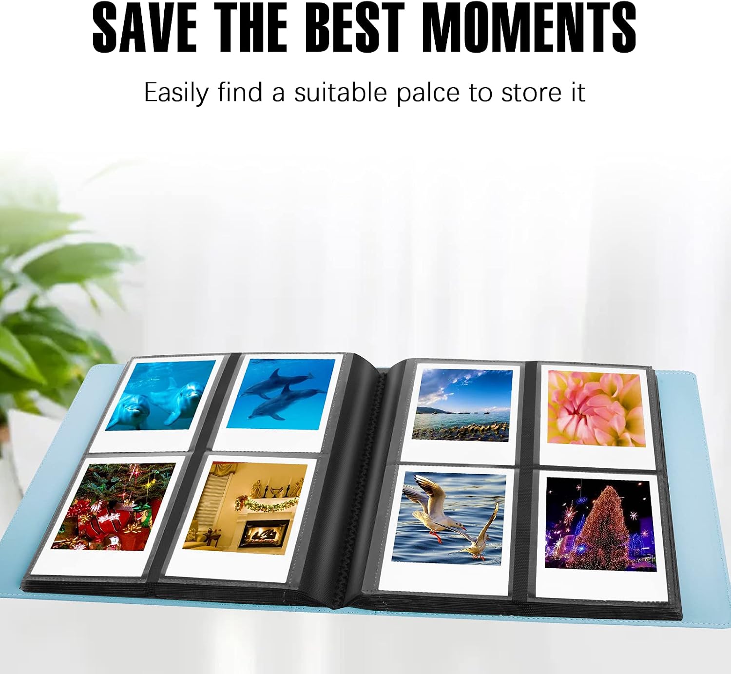 2 Pack 256 Pockets Photo Album for Polaroid 600 Itype Pictures, Large Photo Album for Polaroid i-Type, 600, SX-70 Instant Photos, Picture Book Capacity 256 Photos for Fujifilm Wide Instant Camera