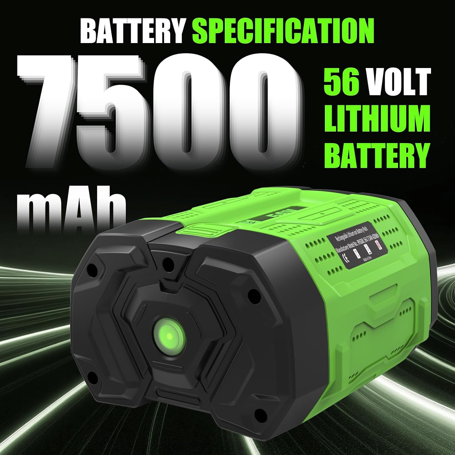 56V 7.5Ah Battery Replacement for EGO 56V Battery Lithium Compatible with EGO 56 Volt Battery BA2800 BA4200 BA1400 BA2800 Cordless Power Tool (Green)