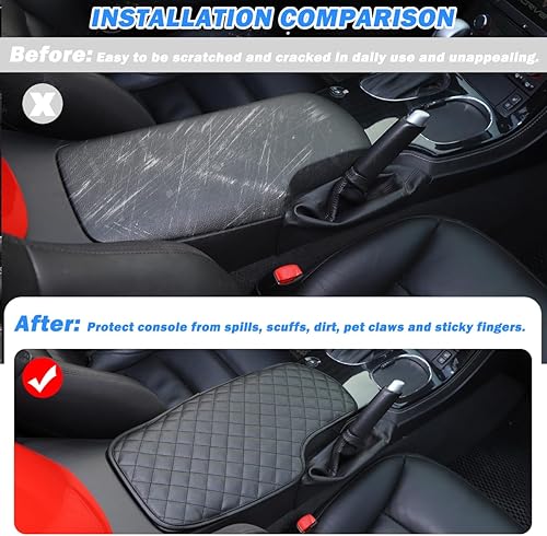 Miniatura 2 de Almohadilla de consola central de automóvil para Chevrolet Corvette C6 2005-2013, funda de reposabrazos de automóvil, cojín de cuero, impermeable,