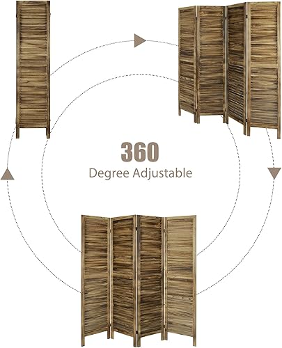 Miniatura 5 de Babion Divisores de habitación de 4 paneles, separadores de habitación de madera, separadores de habitación portátiles y pantallas de privacidad