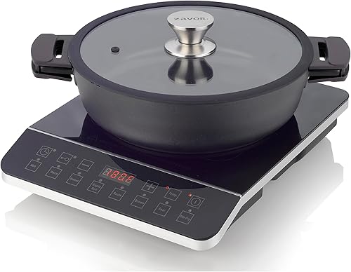 Miniatura 8 de Zavor Onyx - Placa de inducción, quemador eléctrico con 8 botones de inicio rápido, quemadores de bajo consumo para cocinar hasta un 50% más rápido,