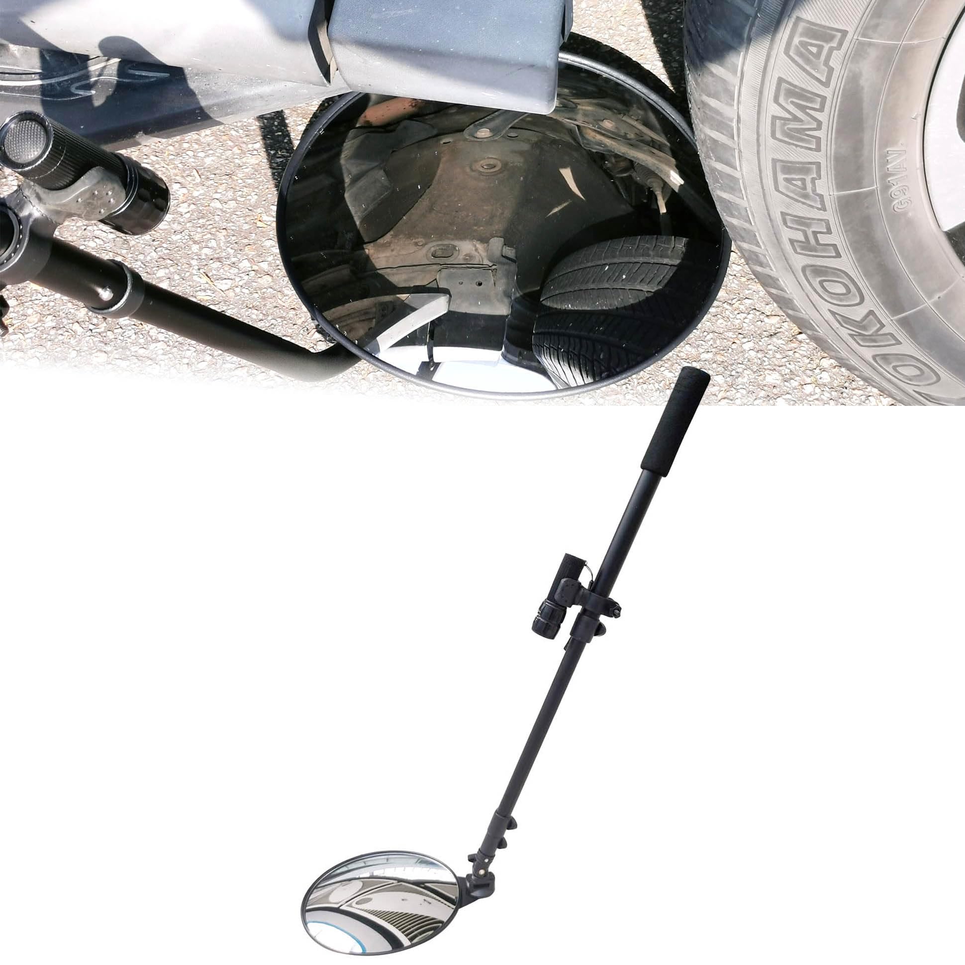 YNIYUJKL 20Cm Car Inspection Mirror, Chassis Inspection Mirror With Light, Telescopic Range: 400-1200Mm, 180° Flip Lens,For Cars, Bus, Trucks,Multi-Colored