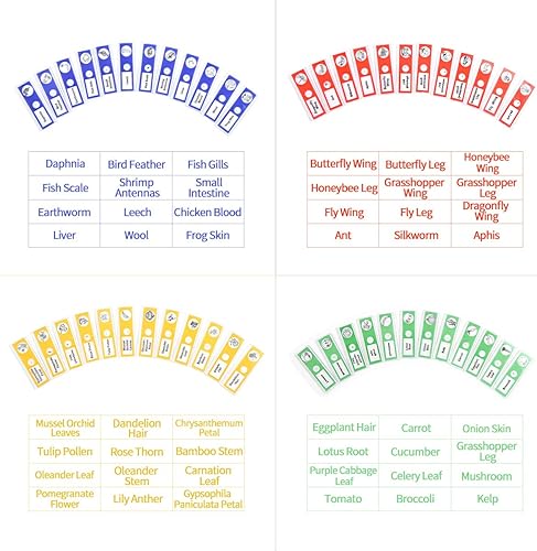 Miniatura 3 de Cainda - Diapositivas de microscopio preparado de plástico para niños, 48 unidades, animales, insectos, plantas, flores, muestras de microscopio,