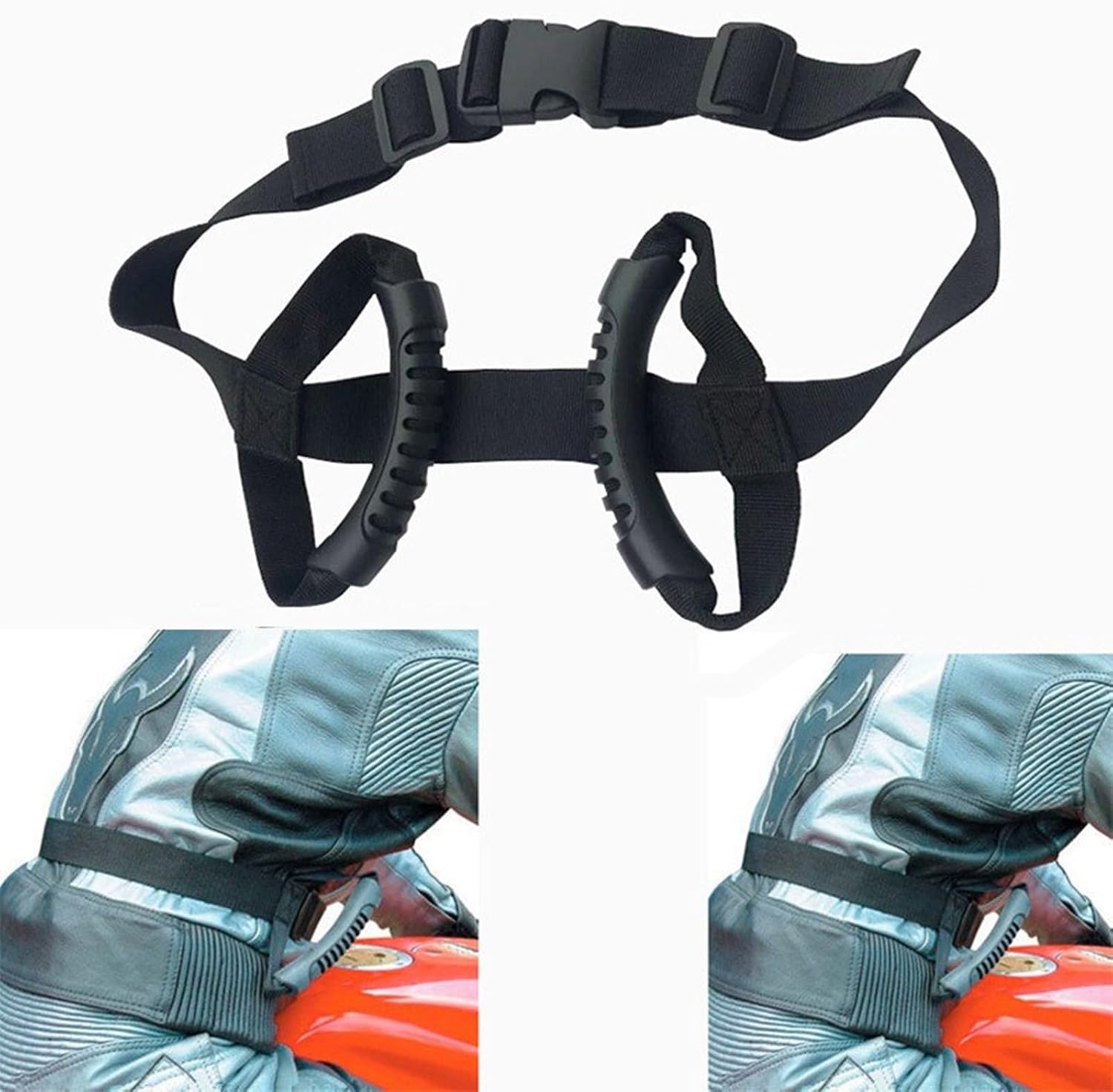 Secure Pillions Grab Handle Comfortable Motorcycle Rear Seats Passenger Waist Belt Passenger Harness for Safe Ridings Motorcycle Safe Belt