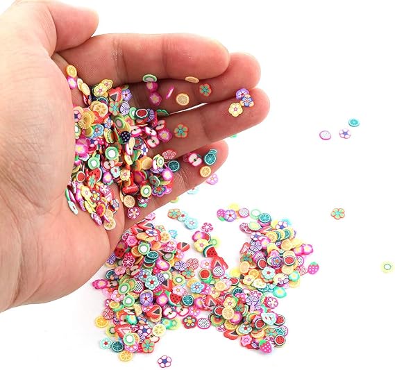 Fruit Fimo Slices, 1000pcs Colorful 5mm 3D Polymer Clay Nail Art Decoration for Slime,DIY Crafts