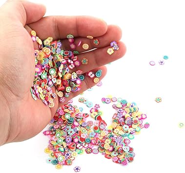 Fruit Fimo Slices, 1000pcs Colorful 5mm 3D Polymer Clay Nail Art Decoration for Slime,DIY Crafts