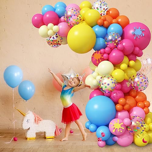 Vista 81 de Kit de arco de globos azules, 107 piezas de globos azul marino y dorado con globos de confeti dorado metálico, globos de fiesta de cumpleaños azul