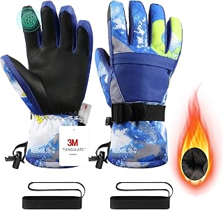 Ski Gloves, Waterproof Snow Gloves Winter Gloves, Windproof Touchscreen Cold Weather Gloves for Men Women Kids