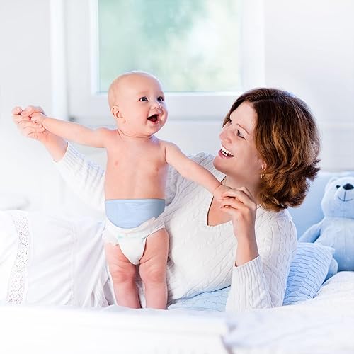 Miniatura 4 de 8 piezas de algodón con cordón umbilical para bebé, suave protector de vientre para bebé, banda para ombligo recién nacido, cinturón de ombligo para