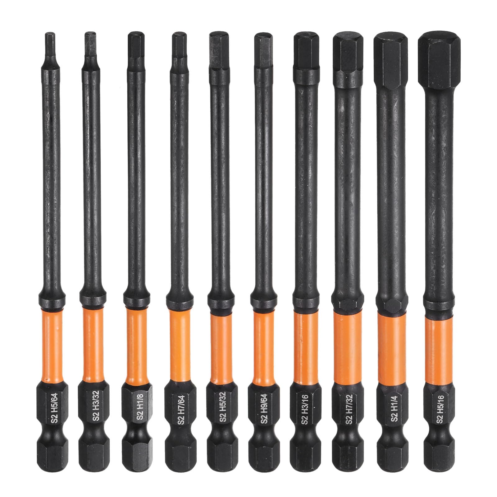 Puntas hexagonales largas para sacar tornillos difíciles de 100 mm con vástago de un cuarto