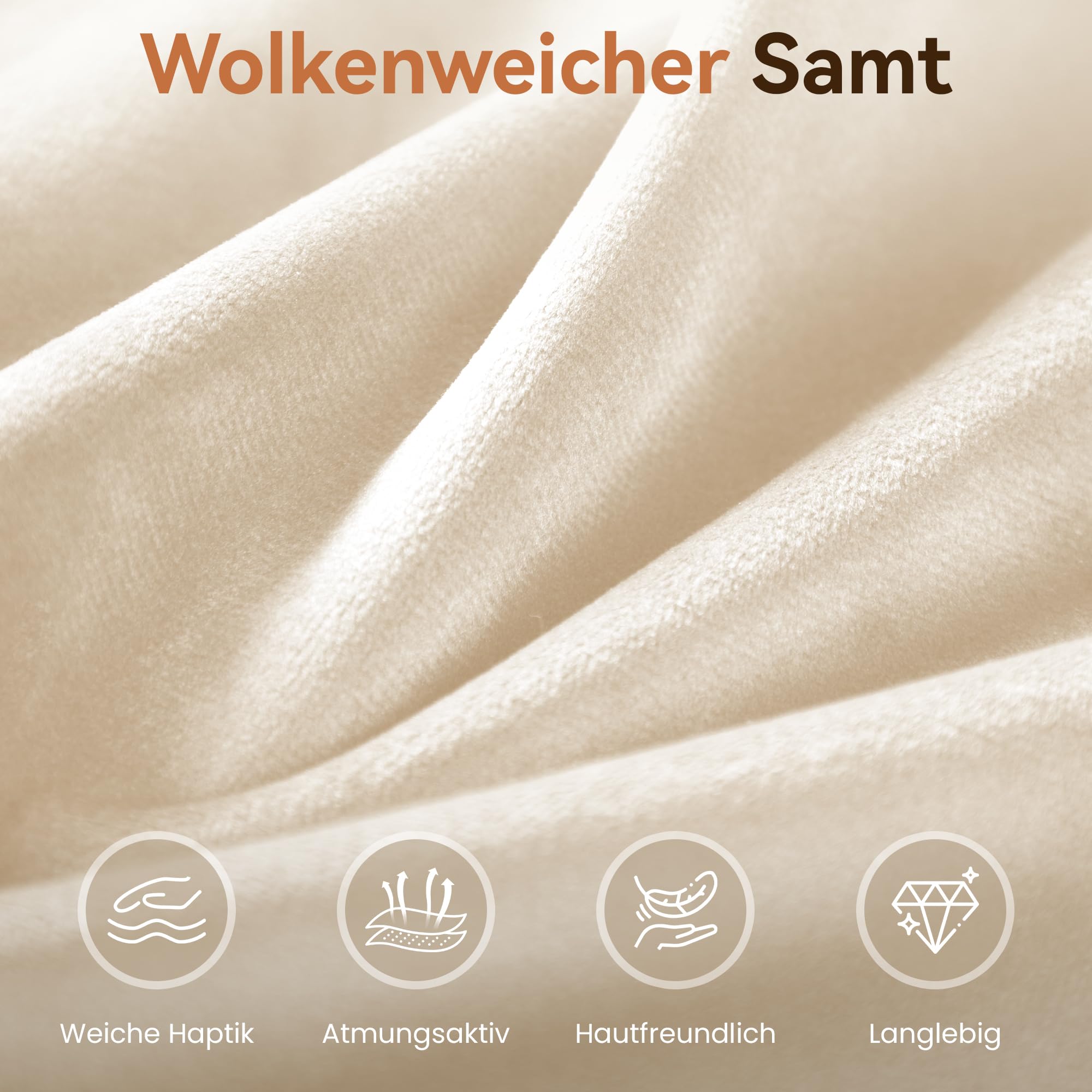 YOUDENOVA Schreibtischstuhl, Drehstuhl mit Rollen, Schminkstuhl Höhenverstellbar, Homeoffice Stuhl, Bürostuhl Ergonomisch, Vanity Chair für Mädchen Arbeitszimmer Schlafzimmer Büro, Samt Beige