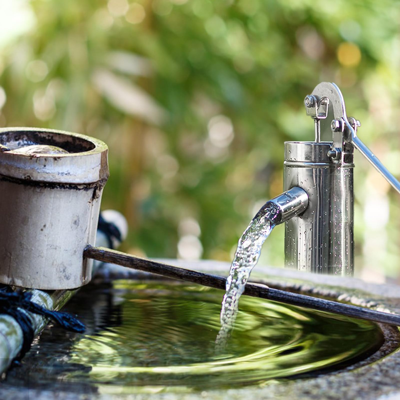 Bomba De Agua Manual, De Acero Inoxidable Juego Completo De Bomba De Pozo Manual Para Jardín Ahorro De Energía Para Barriles De Lluvia Patios Y Uso Agrícola