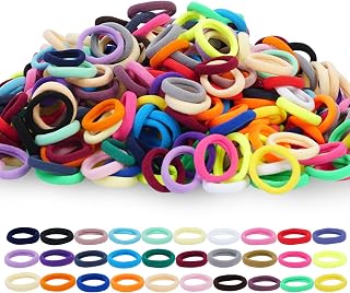 500pcs Baby Hair Ties, Toddler Hair Ties for Girls, Kids Seamless Elastic Hair Bands, 1 Inch No Metal Ponytail Holders, Soft Cotton Hair Accessories, 30 Assorted Colors, Durable & Pain-Free