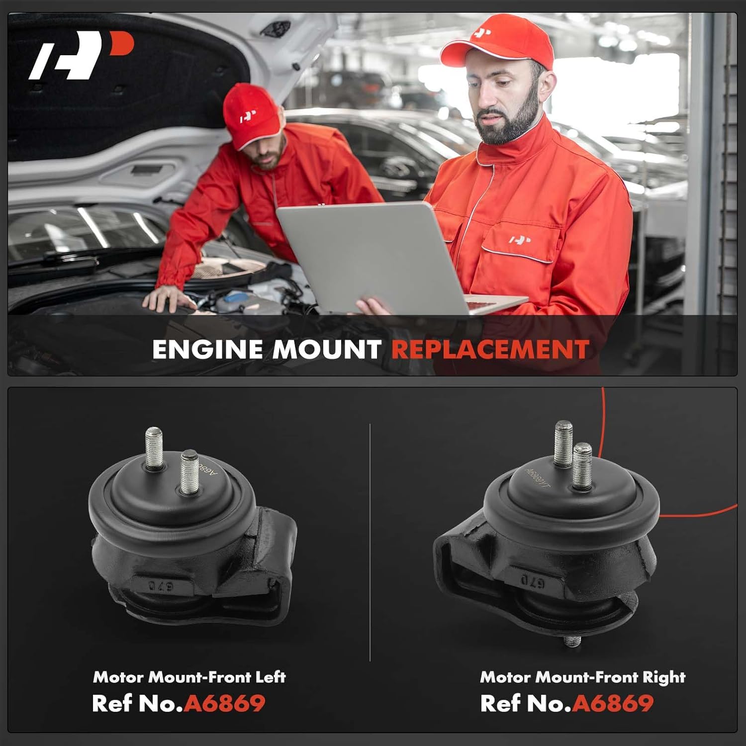 A-Premium Front Left and Right Engine Motor Mount Kit Compatible with Suzuki Grand Vitara 2006 2007 2008, 2.7L, 2-PC Set, Replace# 1161066J00, 1161066J01