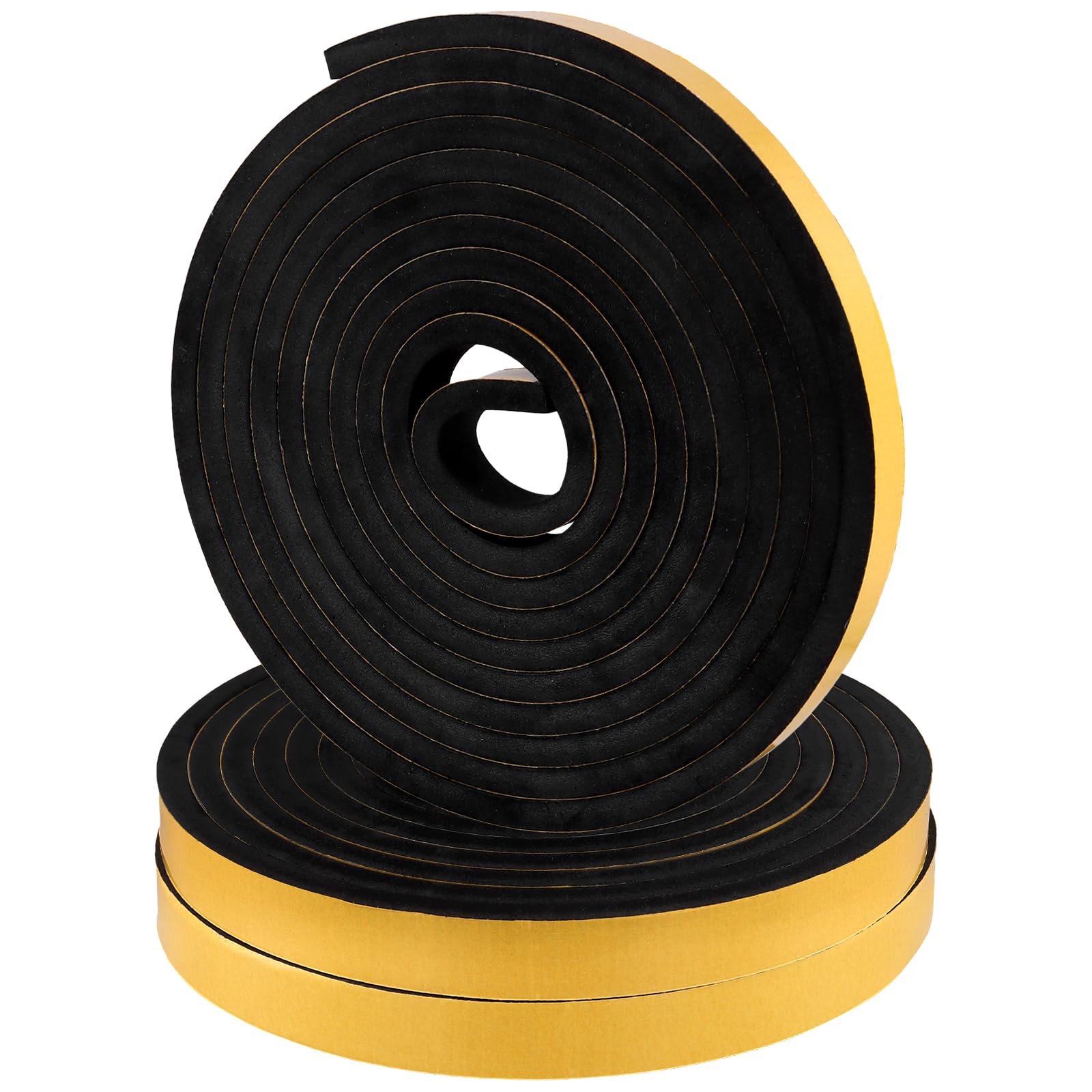 Lot de 3 bandes d'étanchéité autocollantes en caoutchouc mousse 25 mm x 10 mm x 5 m Noir pour porte fenêtre
