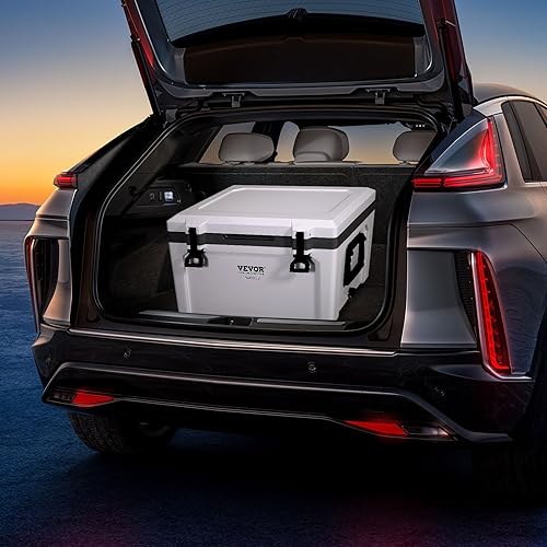 Miniatura 8 de VEVOR Enfriador duro ultraligero de 52 cuartos de galón, enfriador de retención de hielo con mango resistente, lonchera para campamento, viajes,