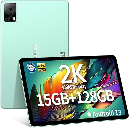 DOOGEE Tableta T20S, tabletas Android 13 2K Vivid de 10.4 pulgadas, tableta para juegos octa-core de 15 GB+128 GB, 7500 mAh, cámara de 13+5 MP,