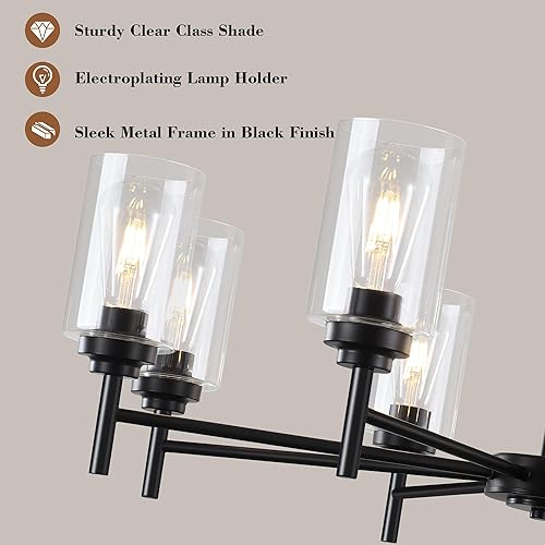 Miniatura 5 de Candelabros de cristal para casa de campo de 8 luces para comedor, modernas lámparas de cocina sobre mesa, iluminación de techo colgante de isla de