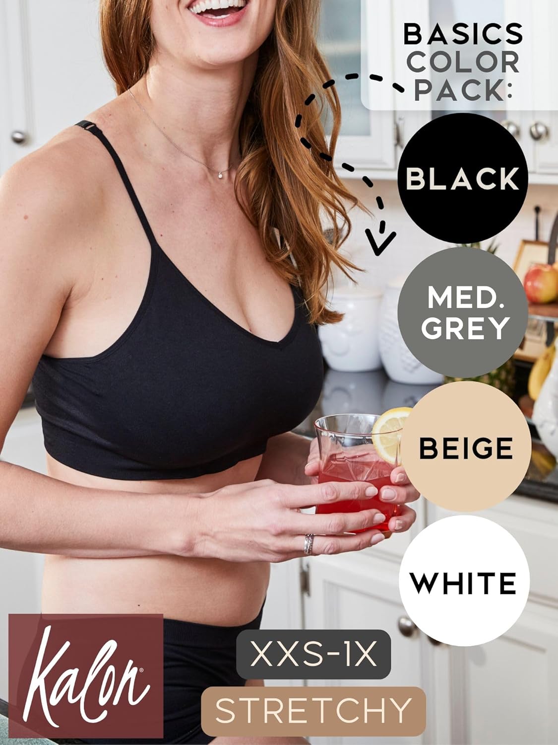 Kalon Women’s 4 Pack Racerback Sports Bralette Seamless Wireless Comfort Bra - Image 7