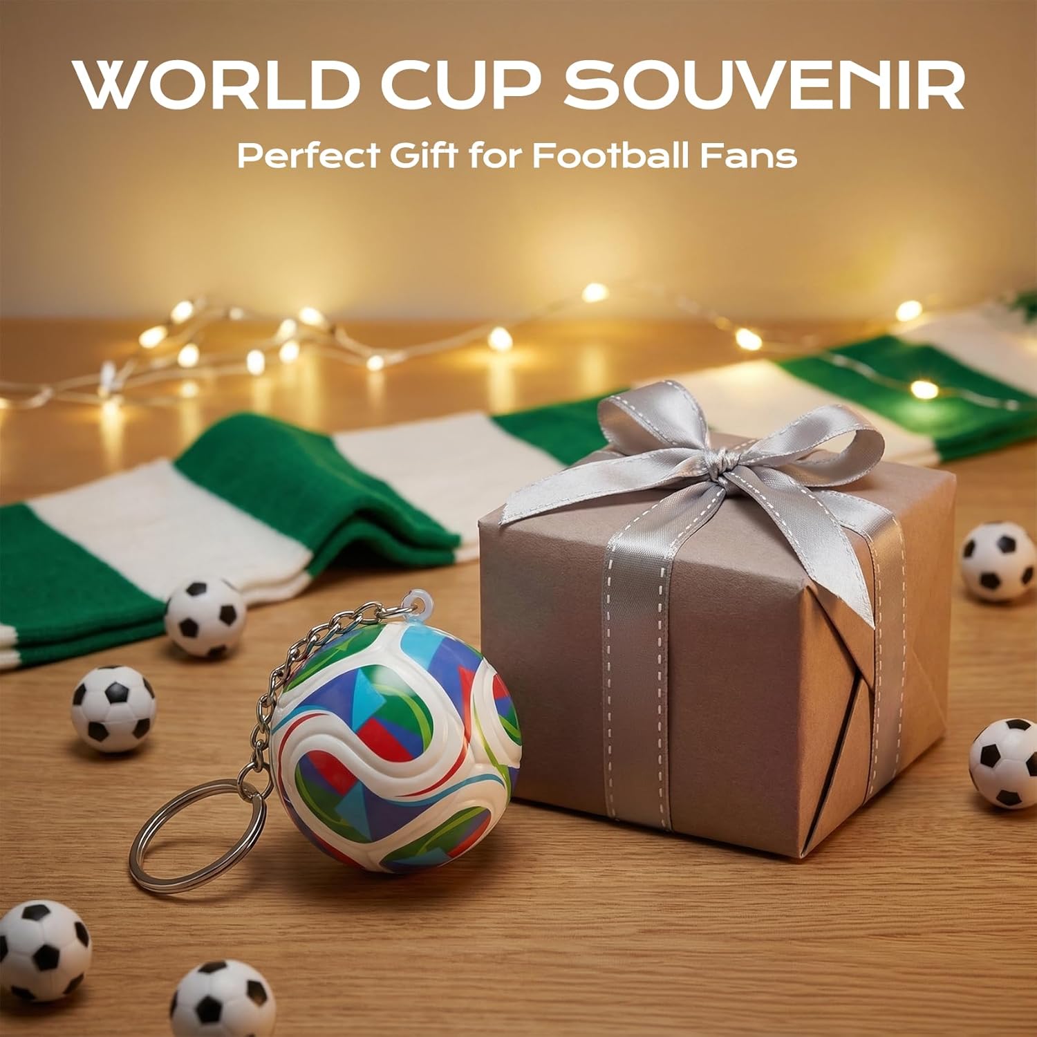 12 PCS Soccer Ball Keychain, 1:1 Mini World Cup 2026 Soccer Keychain with Soft Squeeze Stress Relief, Bounce Back Fidget Toy for Man and Boy, Sports Themed Backpack Charm, for Carnival Party