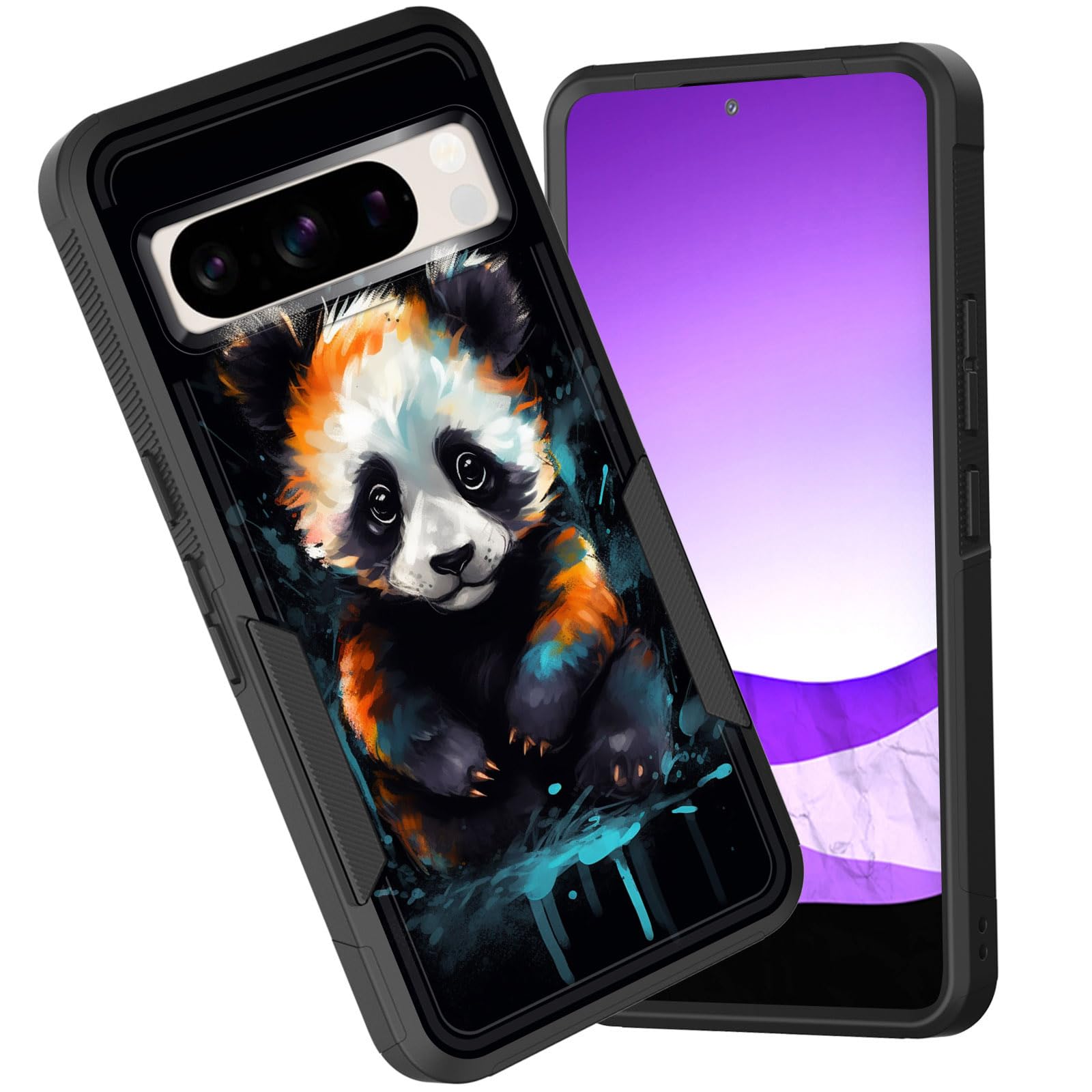 CICPLKSE for Pixel 8 Pro Case,Dual Layer Heavy Duty Hybrid Shockproof Hard PC Soft Silicone TPU Bumper Protective Cover Case for Google Pixel 8 Pro