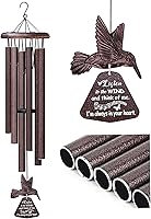 Synhonty Sympathy Wind Chimes with Hummingbird Spinner - Memorial Gift for Loss of Loved One, Mother, Father, Husband, Soothing Remembrance