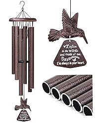 Sympathy Wind Chimes with Hummingbird Wind Spinner, Memorial Wind Chimes for Loss of Loved One Prime, Bereavement/Sympathy/Memorial Gift for Loss of Mother Father Husband Condolence Remembrance