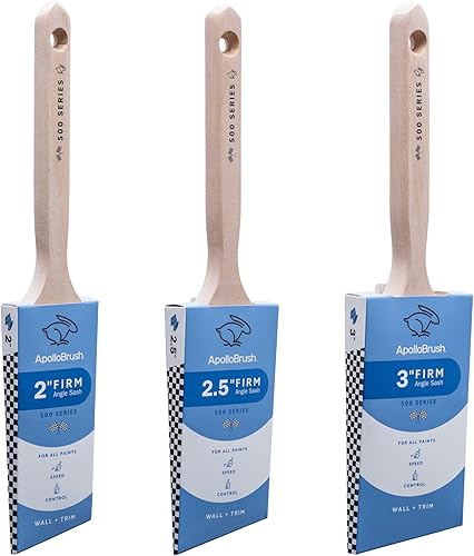 Apollo Brush 500 Series Poly Blend - Pincel de pintura de ángulo firme - 2 pulgadas 25 pulgadas 3 pulgadas