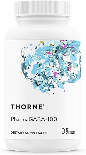 THORNE - PharmaGABA-100 - Suplemento GABA - 100 mg de ácido gamma-aminobutírico de fuente natural - Apoya un estado mental tranquilo y un sueño