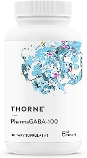THORNE - PharmaGABA-100 - GABA Supplement - 100 mg Natural Source Gamma-Aminobutyric Acid - Support a Calm State of Mind and Restful Sleep* - 60 Capsules
