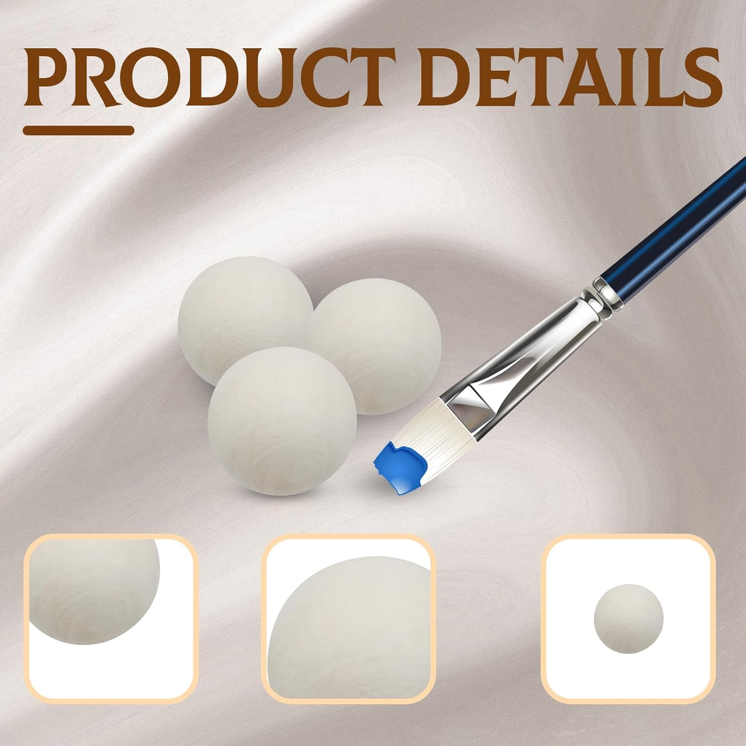 Uenhoy 50 Pcs Wooden Round Ball 1 Inch Unfinished Natural Wood Balls Wooden Spheres for Crafts and DIY Projects - Image 5