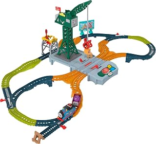 Thomas & Friends Talking Cranky Delivery Motorized Train Set with Track, Sounds & Phrases - Preschool Kids Ages 3+ Fisher-Price