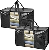 Vista 35 de BALEINE - Paquete de 8 bolsas de mudanza extragrandes, con asas reforzadas, bolsa de almacenamiento resistente para ropa, suministros de mudanza