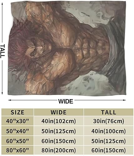 Miniatura 3 de Manta de anime Baki The Grappler Yujiro Hanma de microforro polar ultra suave, acogedora y cálida, adecuada para todas las salas de