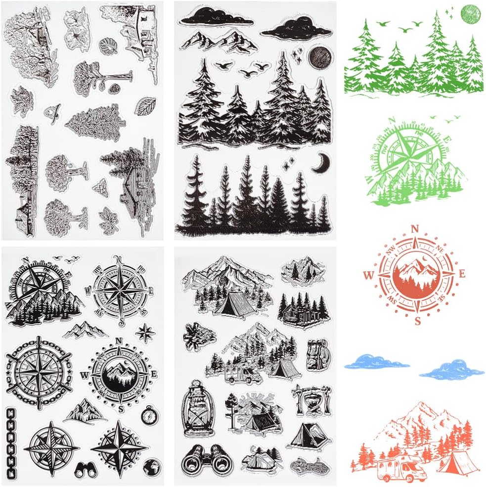 CRASPIRE Clear Floor Design Stamps For Card Making & Scrapbooking - Silicone Rubber Background Stamps DIY Craft - View #5
