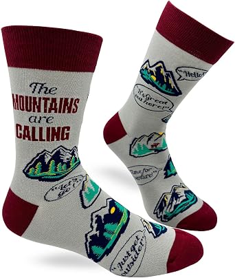 The Mountains Are Calling Mens Novelty Crew Socks - Wholesale