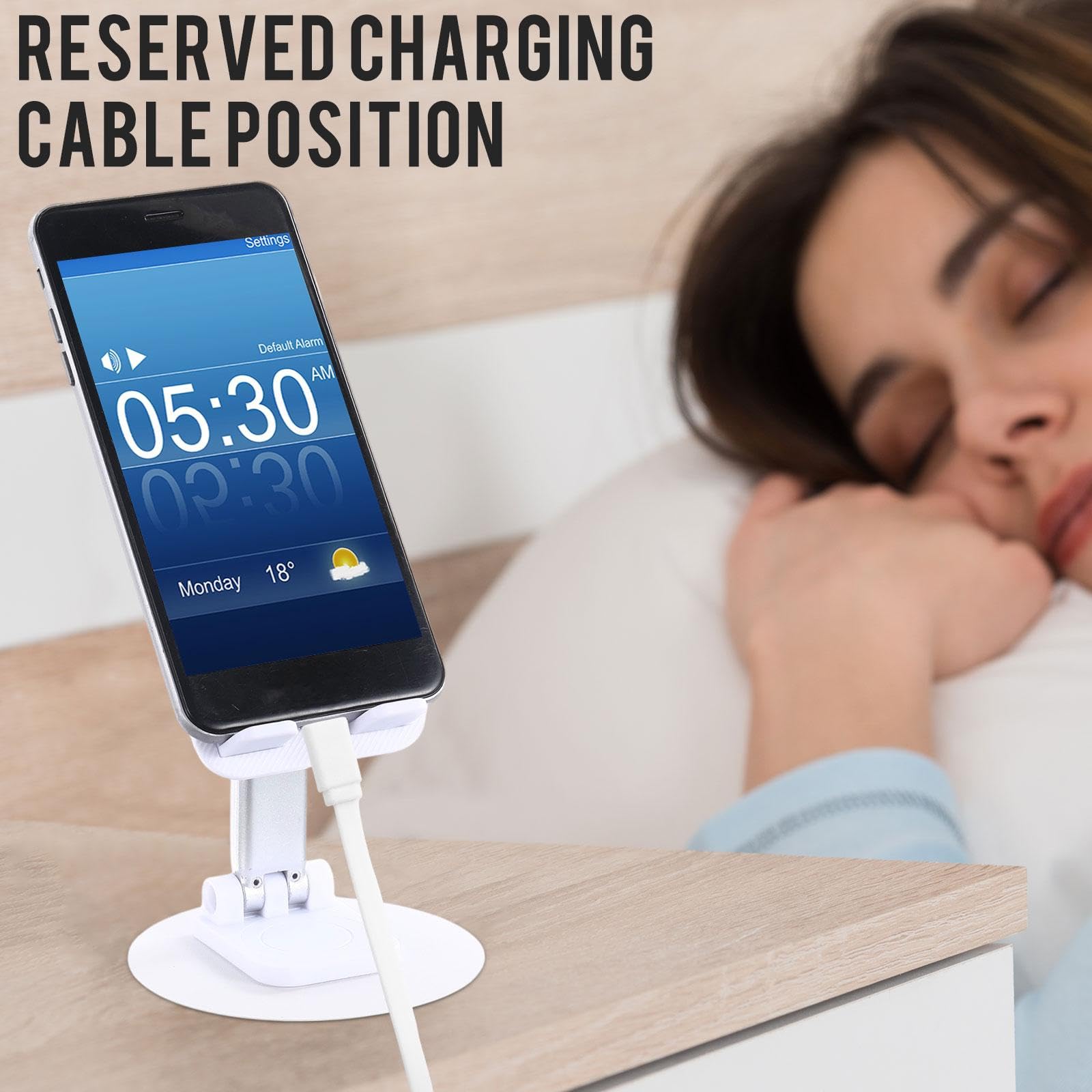 Geelin 12 soportes plegables dobles para teléfono celular, rotación de 360 grados, soporte para teléfono de escritorio, base de aluminio ligero, ángulo de altura ajustable, compatible con todos los