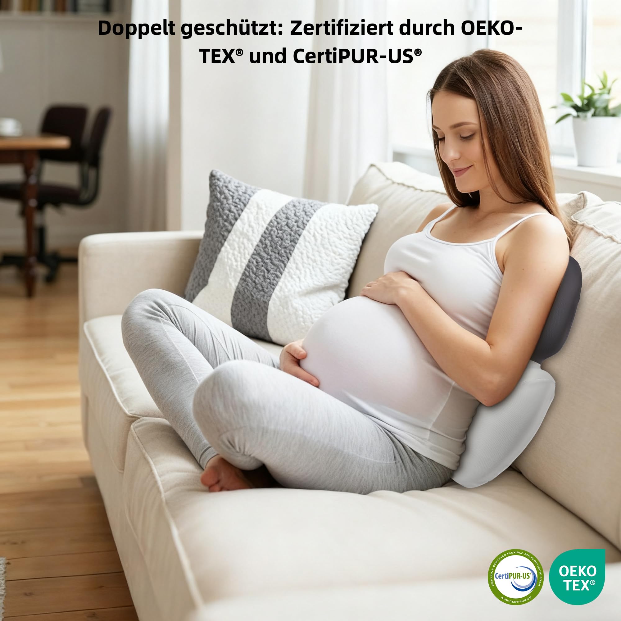 Coussin Lombaire en Mousse à Mémoire de Forme – Coussin Ergonomique de Soutien pour Bureau & Fauteuil Gaming | Certifié Oeko-TEX & CertiPUR-US