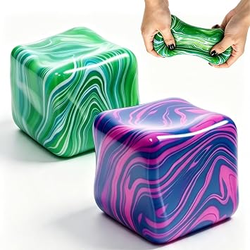 Squishy Cube, 2 Pack Ice Cube Squishy Fidget Toys Stress Relief