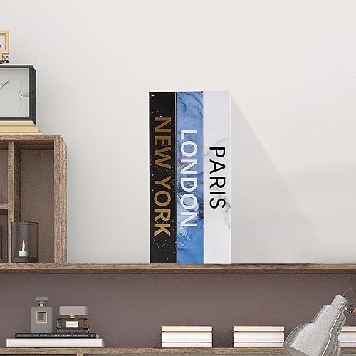 Miniatura 8 de Z111 - Juego de 3 libros decorativos para decoración del hogar, mesa auxiliar, estantería, libros falsos para decoración de decoración, caja de