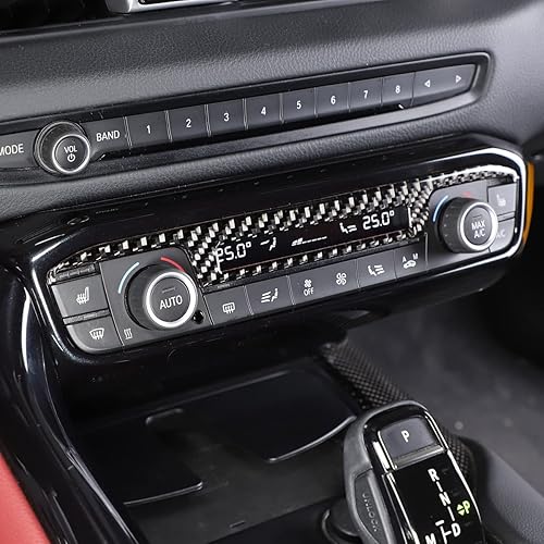 Miniatura 3 de Protector de panel de interruptor de aire acondicionado de automóvil, decoración de fibra de carbono suave real, apto para Toyota Supra GR A90 A91